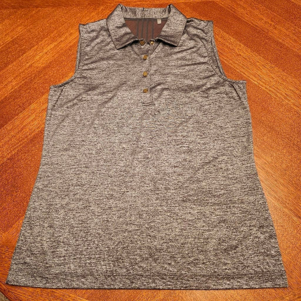 Women's EP New York Gray Sleeveless Polo Tank Top M B1
